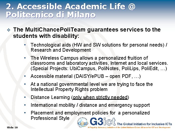 2. Accessible Academic Life @ Politecnico di Milano v The Multi. Chance. Poli. Team
