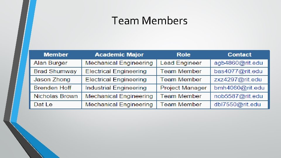 Team Members 
