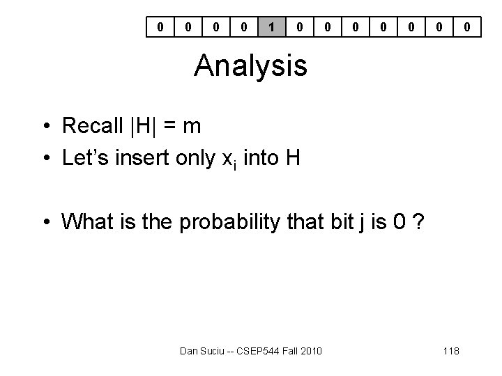0 0 1 0 0 0 0 Analysis • Recall |H| = m • 0 0 1 0 0 0 0 Analysis • Recall |H| = m •
