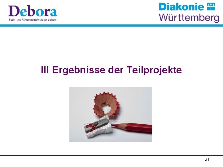 III Ergebnisse der Teilprojekte 21 