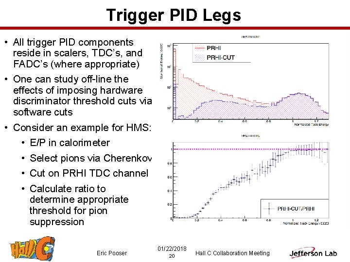 Trigger PID Legs • All trigger PID components reside in scalers, TDC’s, and FADC’s