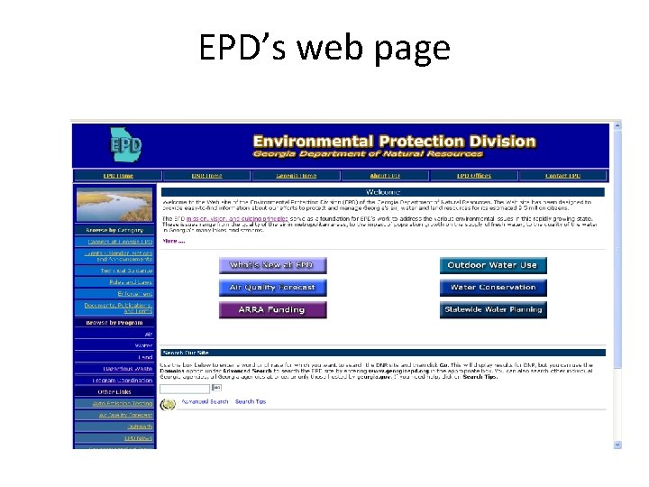EPD’s web page 