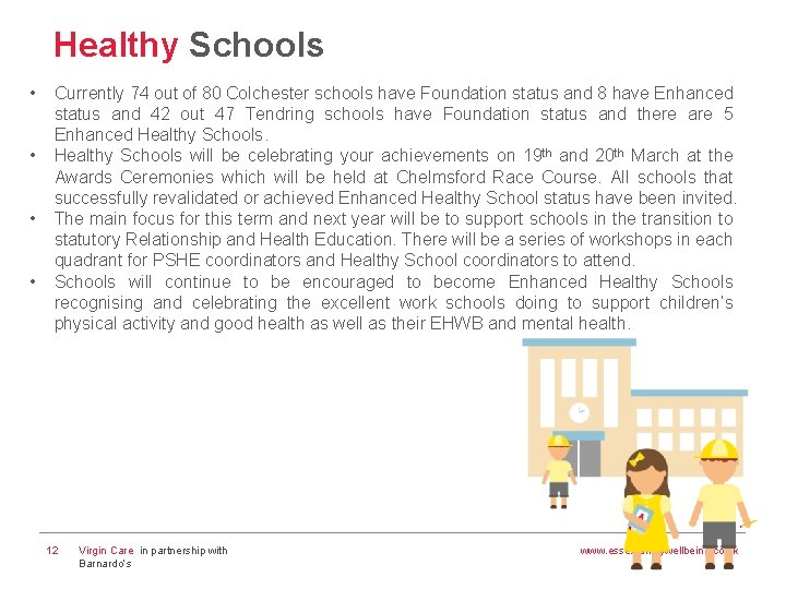 Healthy Schools • • Currently 74 out of 80 Colchester schools have Foundation status