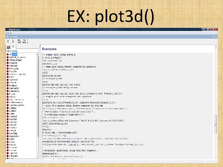 EX: plot 3 d() 