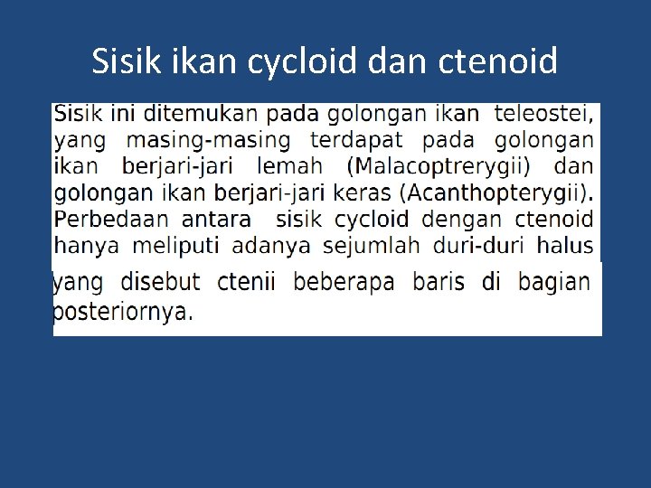 Sisik ikan cycloid dan ctenoid 