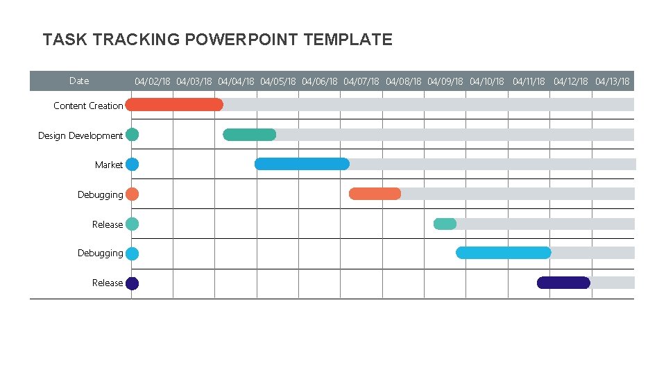 TASK TRACKING POWERPOINT TEMPLATE Date 04/02/18 04/03/18 04/04/18 04/05/18 04/06/18 04/07/18 04/08/18 04/09/18 04/10/18