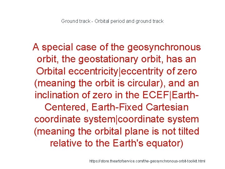 Ground track - Orbital period and ground track 1 A special case of the