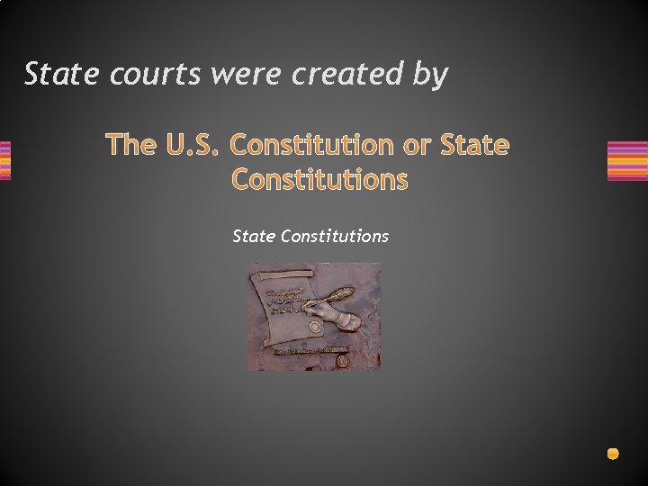 State courts were created by The U. S. Constitution or State Constitutions 