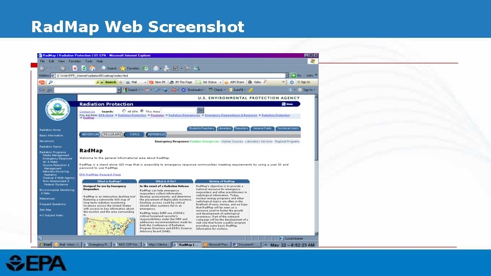 Rad. Map Web Screenshot 