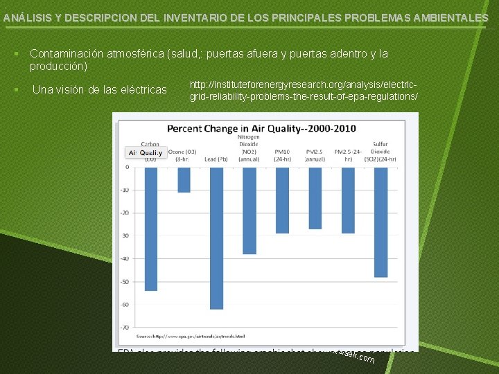 . ANÁLISIS Y DESCRIPCION DEL INVENTARIO DE LOS PRINCIPALES PROBLEMAS AMBIENTALES § Contaminación atmosférica