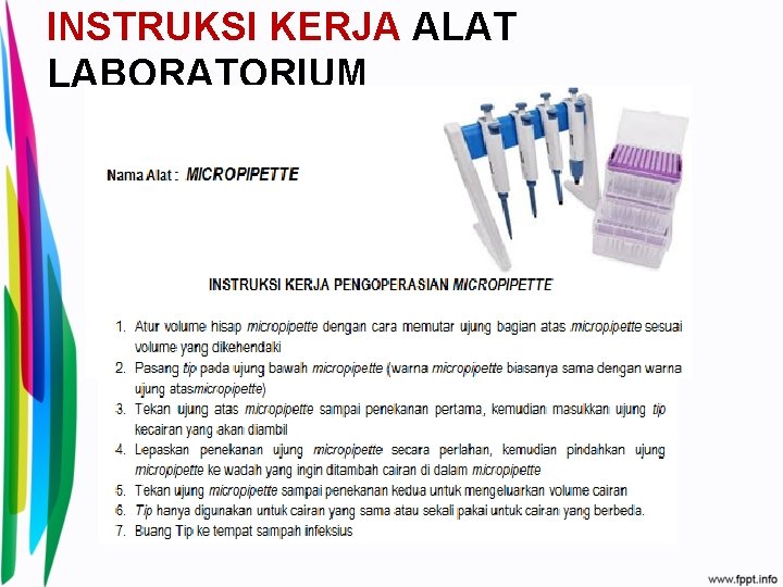 INSTRUKSI KERJA ALAT LABORATORIUM 