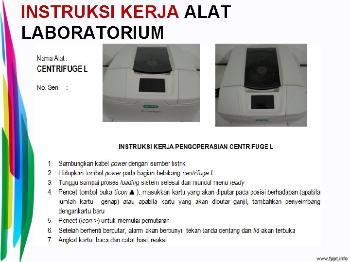 INSTRUKSI KERJA ALAT LABORATORIUM 