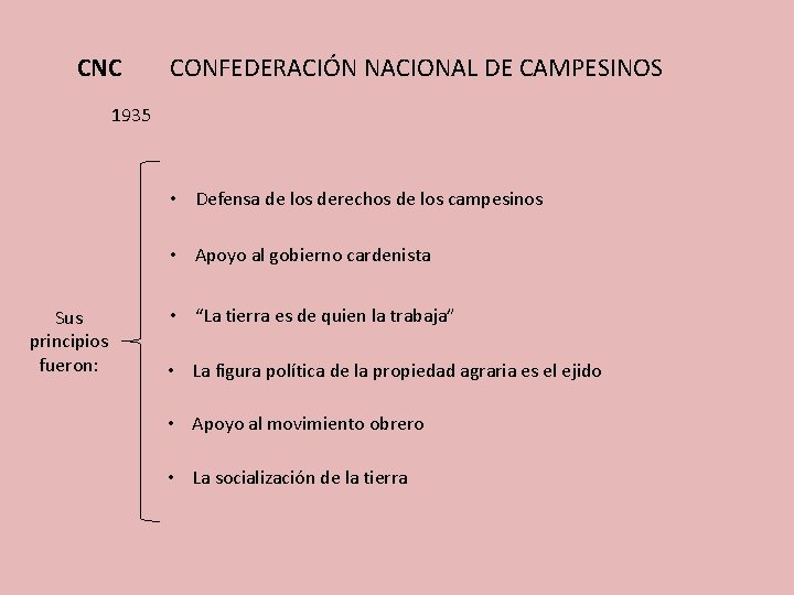 CNC CONFEDERACIÓN NACIONAL DE CAMPESINOS 1935 • Defensa de los derechos de los campesinos