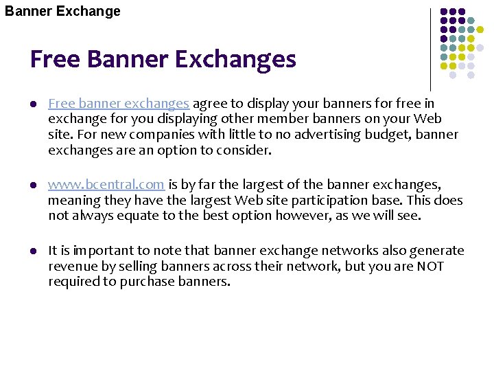 Banner Exchange Free Banner Exchanges l Free banner exchanges agree to display your banners