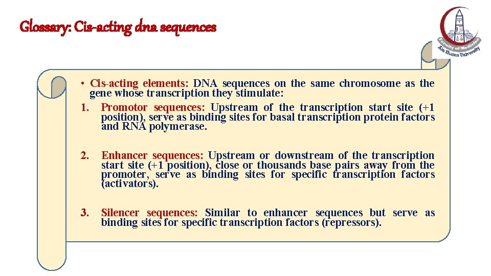 Glossary: Cis-acting dna sequences • Cis-acting elements: DNA sequences on the same chromosome as Glossary: Cis-acting dna sequences • Cis-acting elements: DNA sequences on the same chromosome as