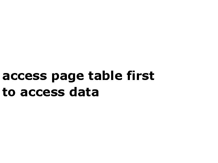 access page table first to access data 