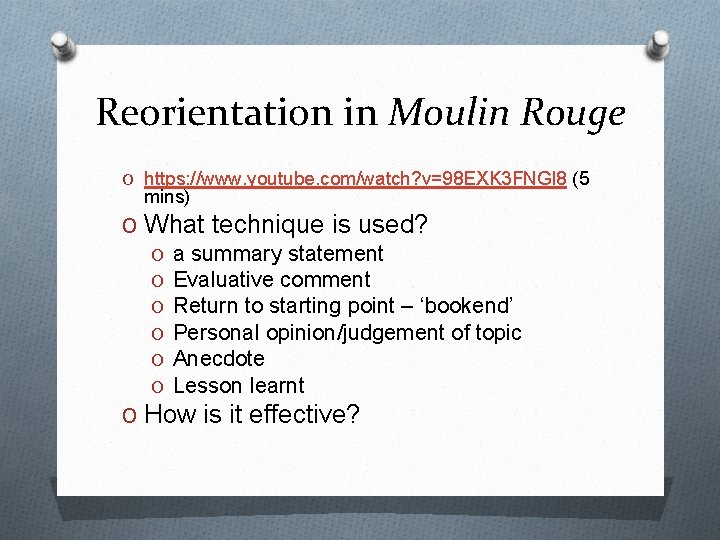Reorientation in Moulin Rouge O https: //www. youtube. com/watch? v=98 EXK 3 FNGl 8