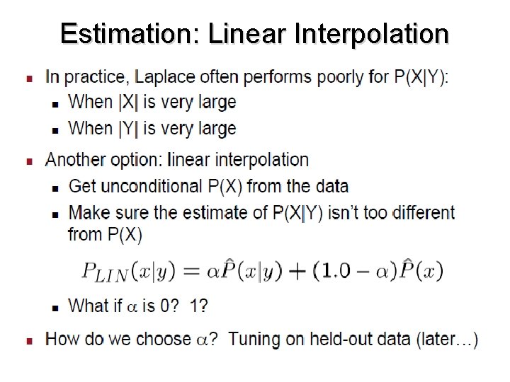 Estimation: Linear Interpolation 