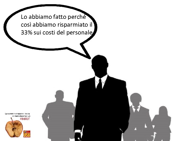 Lo abbiamo fatto perché così abbiamo risparmiato il 33% sui costi del personale 