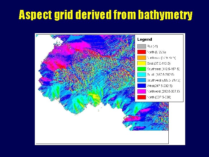 Aspect grid derived from bathymetry 