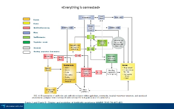  «Everything is connected» Animals Human Meat/stock/processing Water Soil/Wastewater Vegetables, cereals Chemicals Handling, preparation,