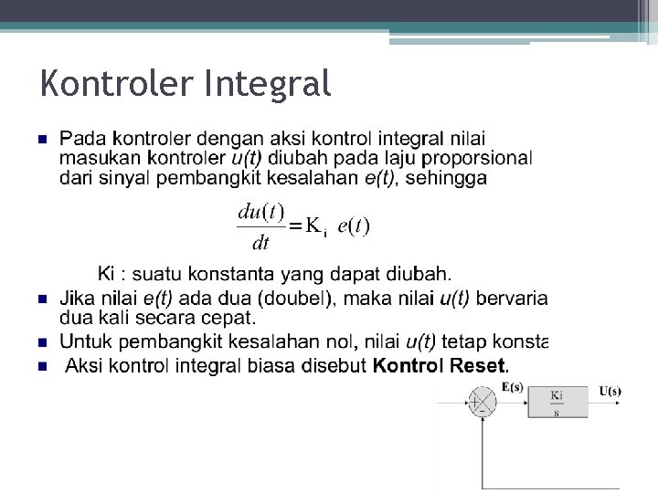 Kontroler Integral Kontroler Integral