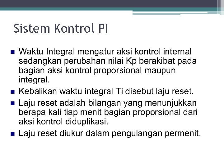 Sistem Kontrol PI Sistem Kontrol PI