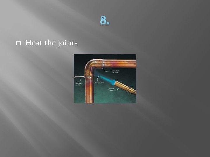 8. � Heat the joints 