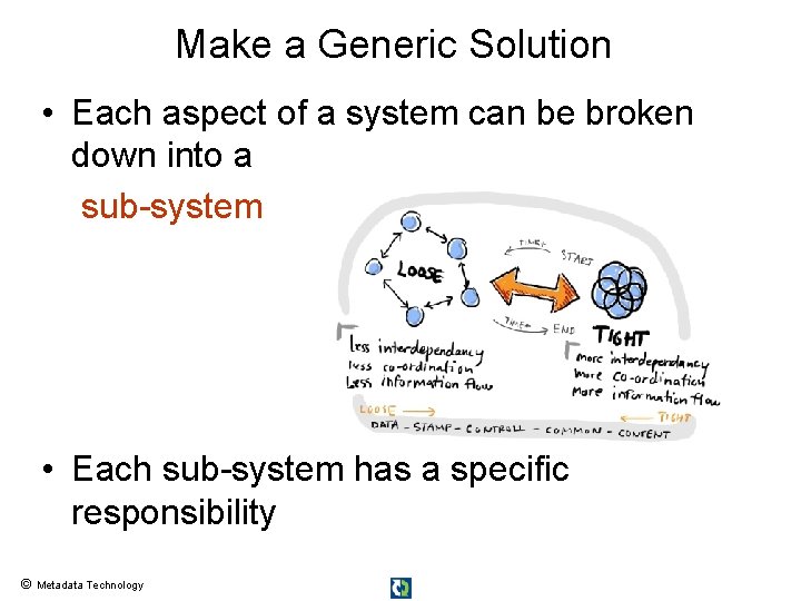 Make a Generic Solution • Each aspect of a system can be broken down