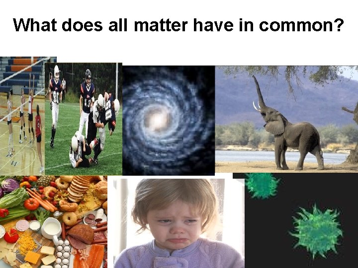 What does all matter have in common? 
