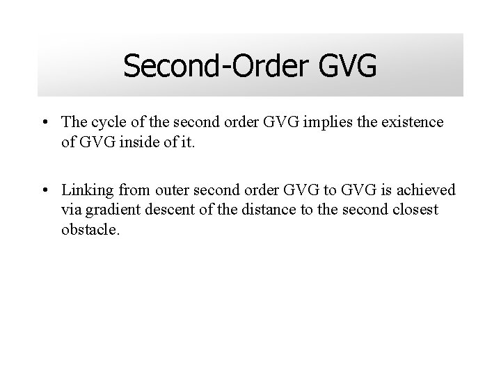 Second-Order GVG • The cycle of the second order GVG implies the existence of