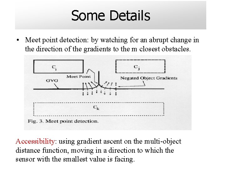 Some Details • Meet point detection: by watching for an abrupt change in the