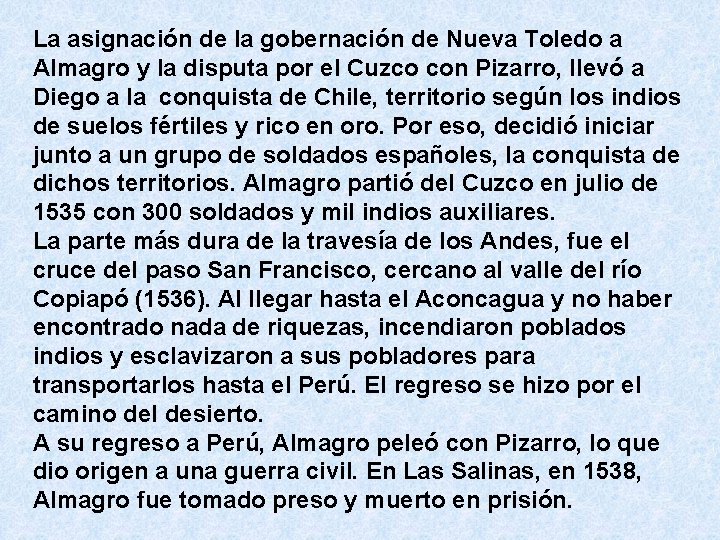 La asignación de la gobernación de Nueva Toledo a Almagro y la disputa por