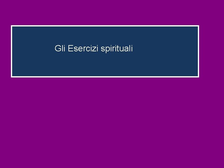 Gli Esercizi spirituali 