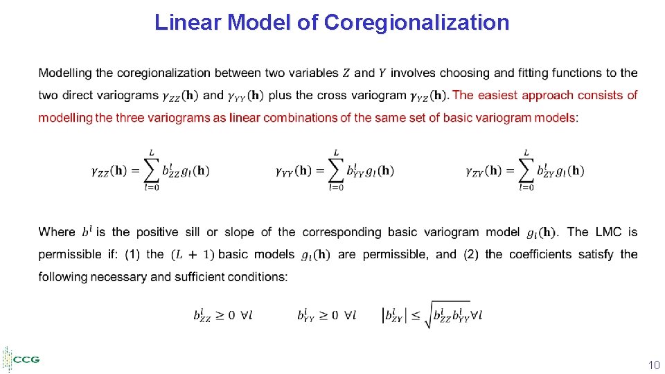 Linear Model of Coregionalization • 10 