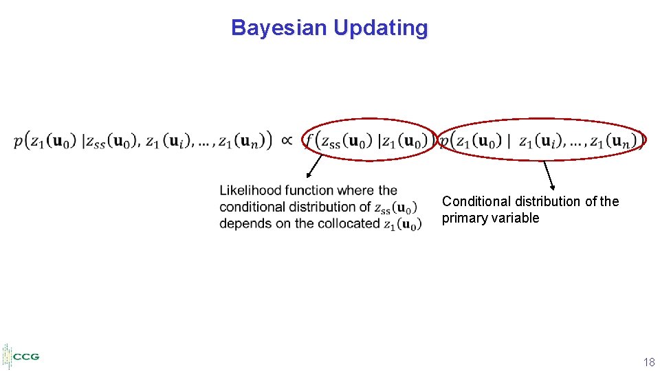 Bayesian Updating Conditional distribution of the primary variable 18 