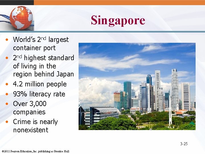 Singapore • World’s 2 nd largest container port • 2 nd highest standard of