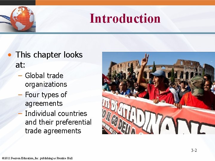 Introduction • This chapter looks at: – Global trade organizations – Four types of