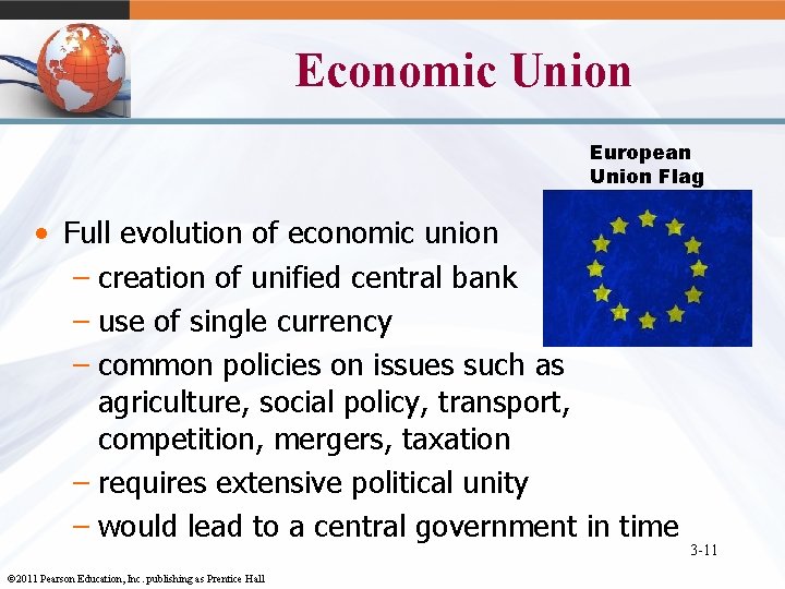 Economic Union European Union Flag • Full evolution of economic union – creation of