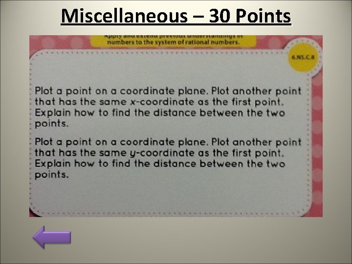 Miscellaneous – 30 Points 