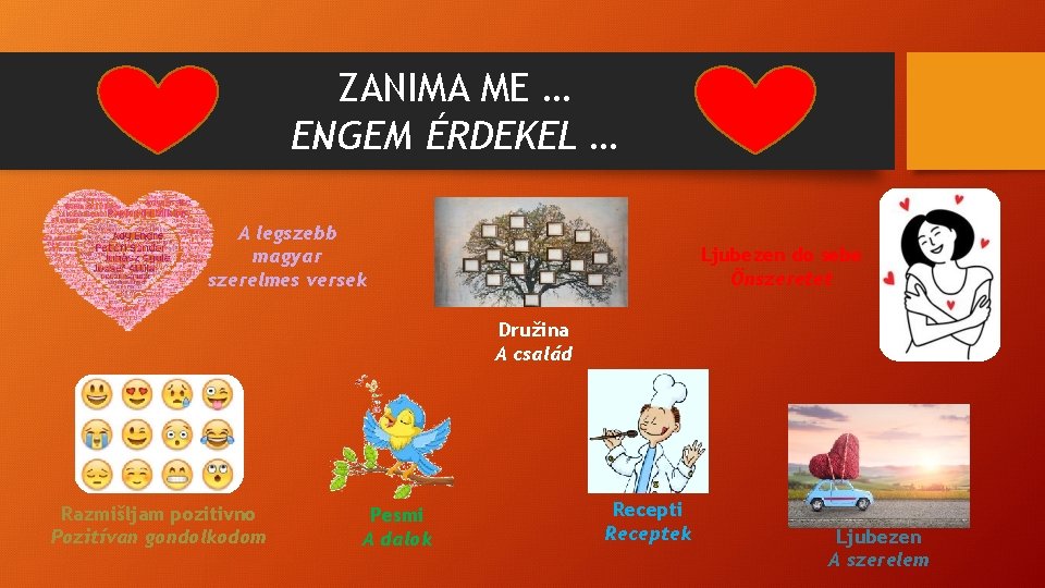 ZANIMA ME … ENGEM ÉRDEKEL … A legszebb magyar szerelmes versek Ljubezen do sebe