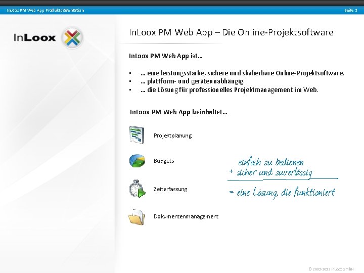 Seite 3 In. Loox PM Web App Produktpräsentation In. Loox PM Web App –