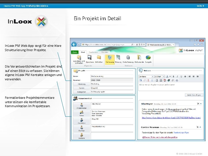 Seite 9 In. Loox PM Web App Produktpräsentation Ein Projekt im Detail In. Loox