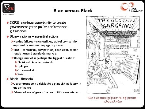 Blue versus Black © Z/Yen Group, 2020 ♦ COP 26 a unique opportunity to