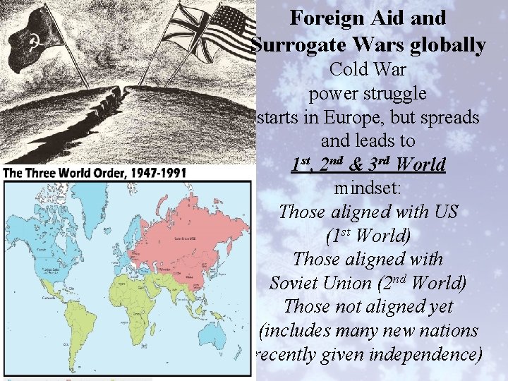 Foreign Aid and Surrogate Wars globally Cold War power struggle starts in Europe, but