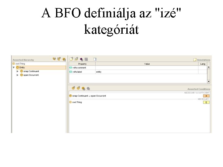 A BFO definiálja az "izé" kategóriát 