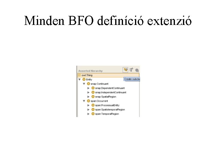 Minden BFO definíció extenzió 