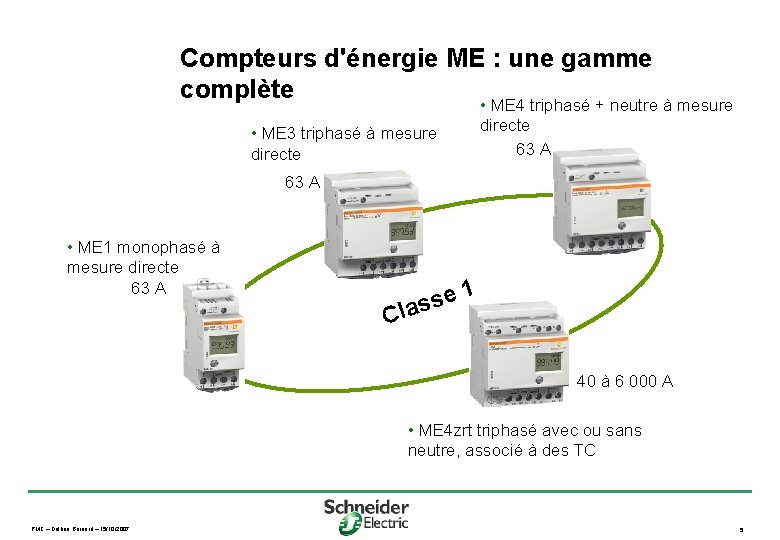 Compteurs d'énergie ME : une gamme complète • ME 4 triphasé + neutre à