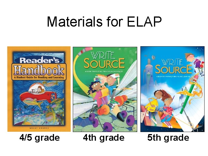 Materials for ELAP 4/5 grade 4 th grade 5 th grade 