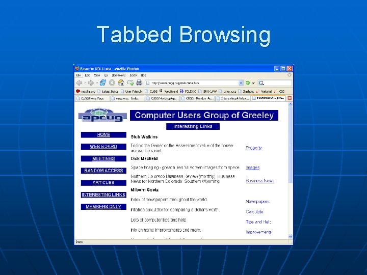 Tabbed Browsing 